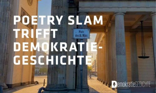 Postkarte zur Veranstaltung: „DemokratieGEDICHTE”. Foto: Deutsche Gesellschaft e.V.